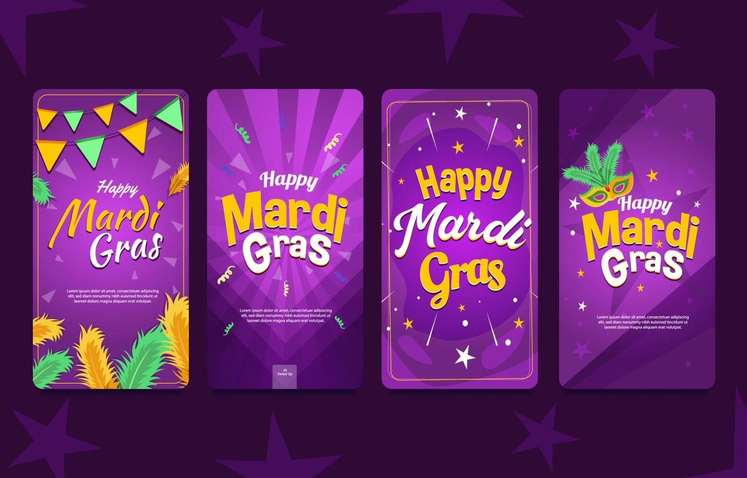 Funtastic Celebration Mardi Gras Carnival Social Media vector