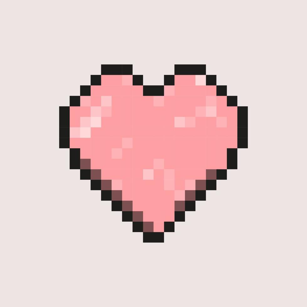 Pixel Heart Pixel Art Vector Template