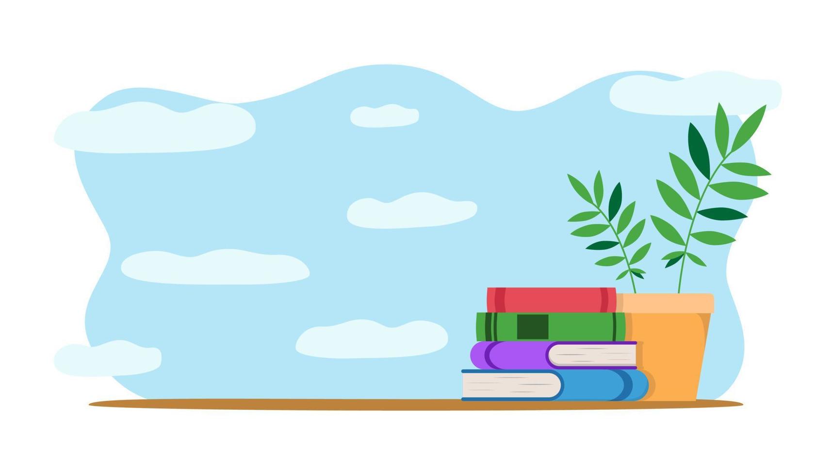 Stack of books isolated vector illustration. Academic and school knowledge symbols. Set of flat books variations.