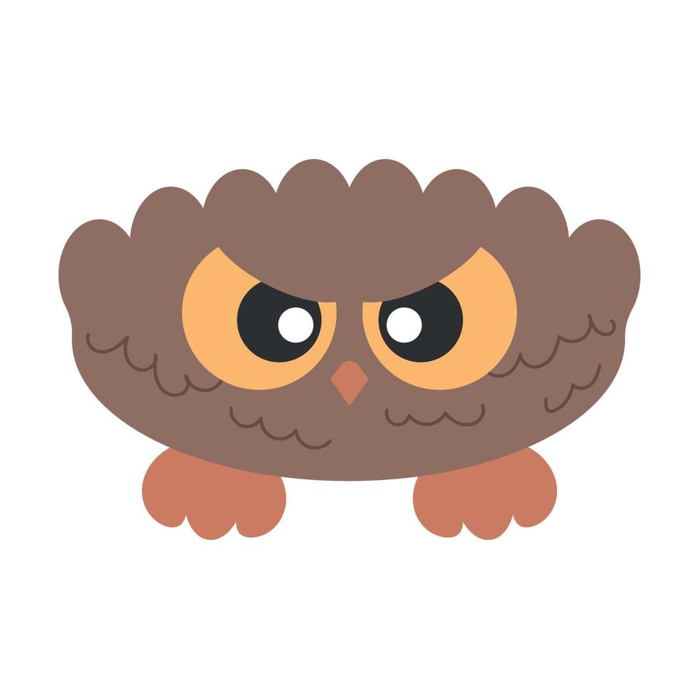 Cute Little Angry Bird Owl with big eyes vector