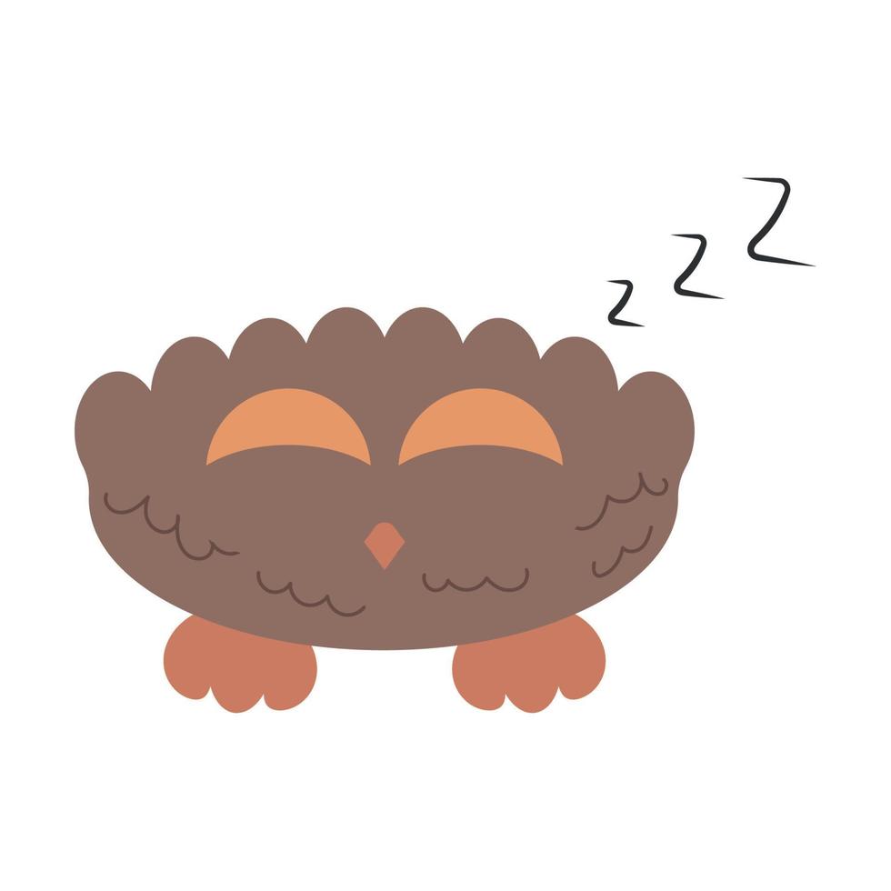 Little Cute Sleeping Bird Owl vector