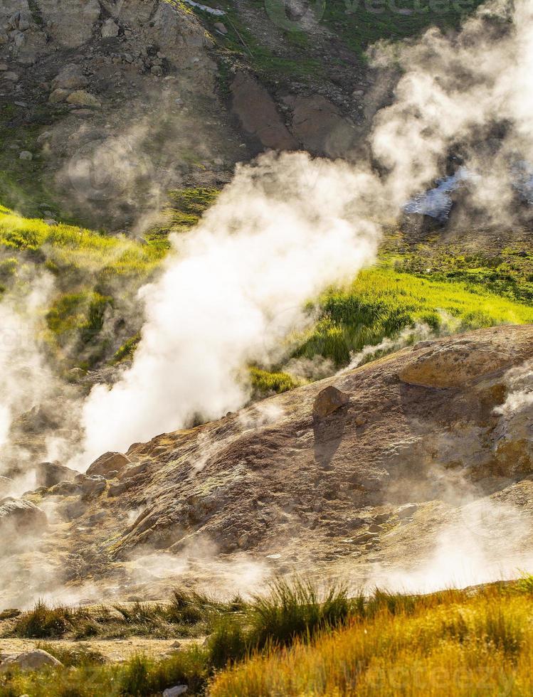 The small geyser on Vilyuchinsky volcano small valley of geysers on the Kamchatka Peninsula photo