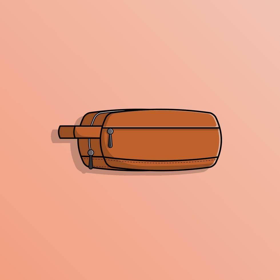 bolsa de accesorios de cuero, ilustración vectorial eps.10 vector