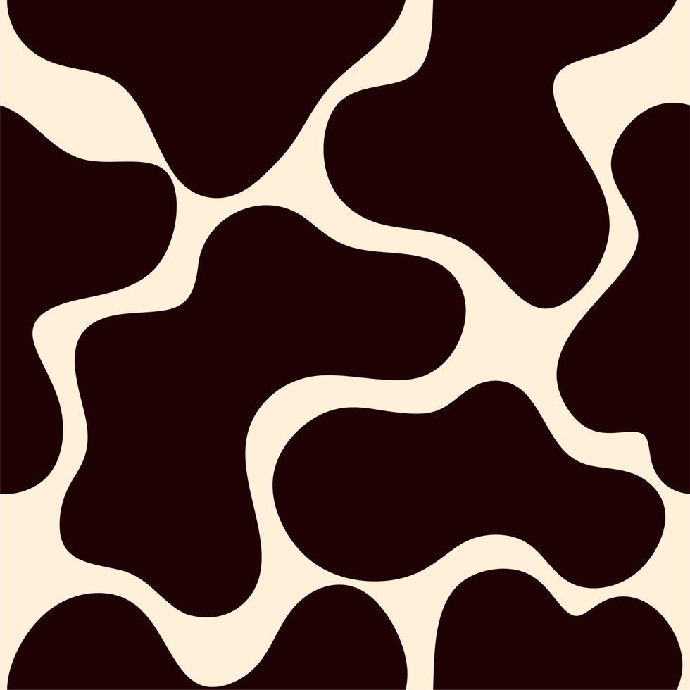 The pattern is seamless of abstract spots and lines of brown and beige colors. Vector illustration in a flat style.