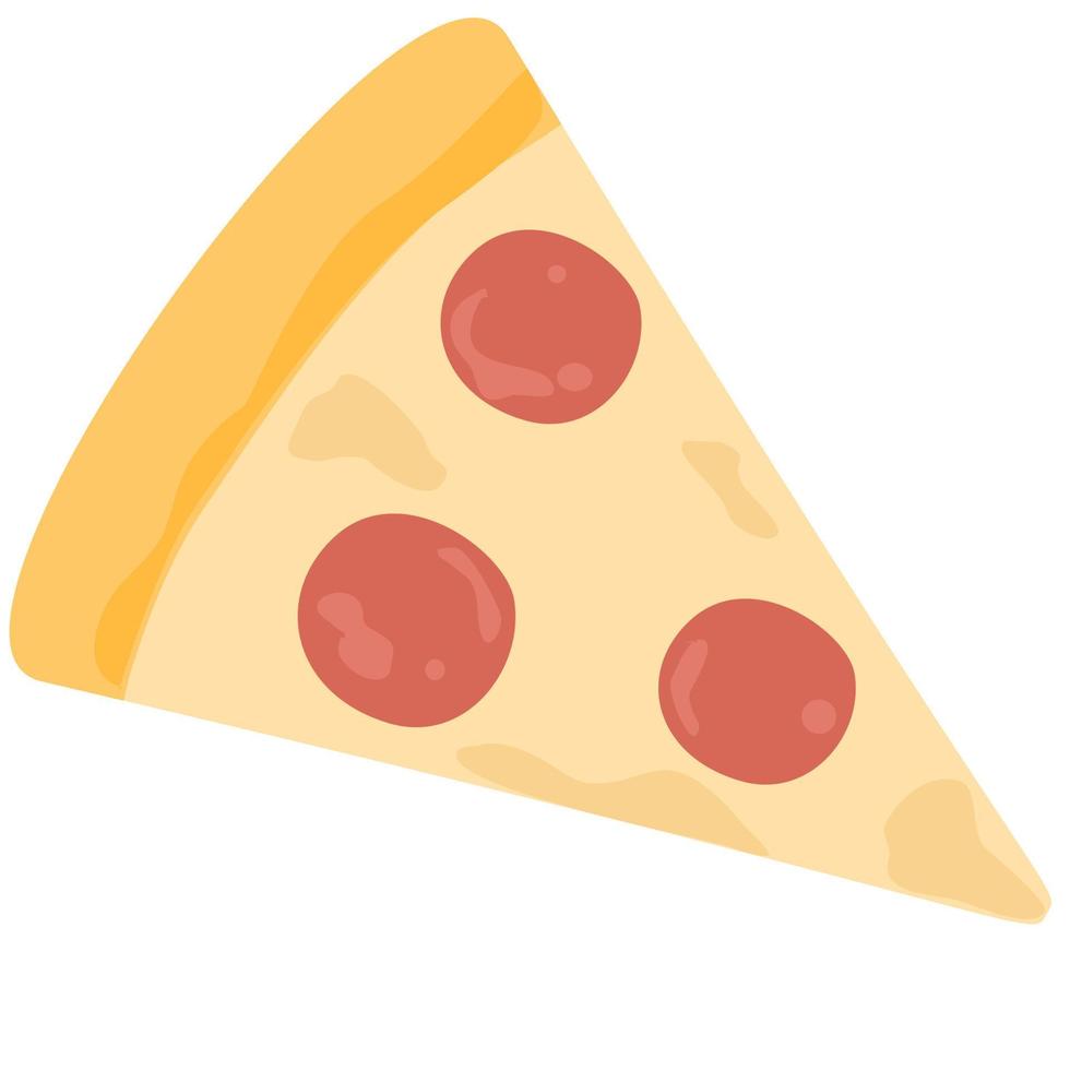 Simple flat drawn pizza slice  icon. vector