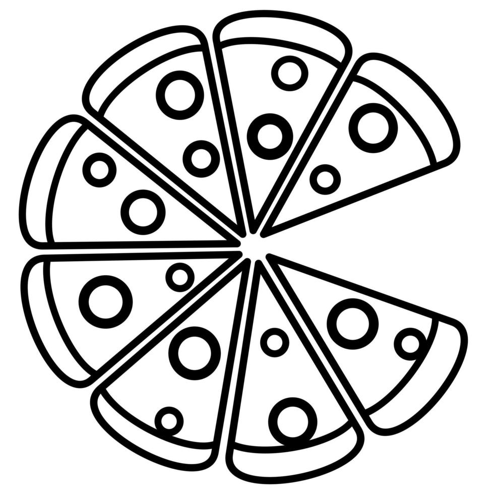 Simple pizza art doodle. vector