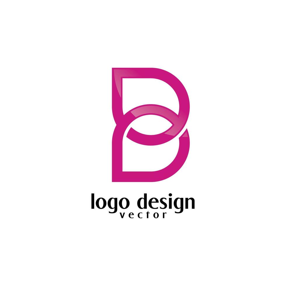 B Symbol Feminine Logo Design vector