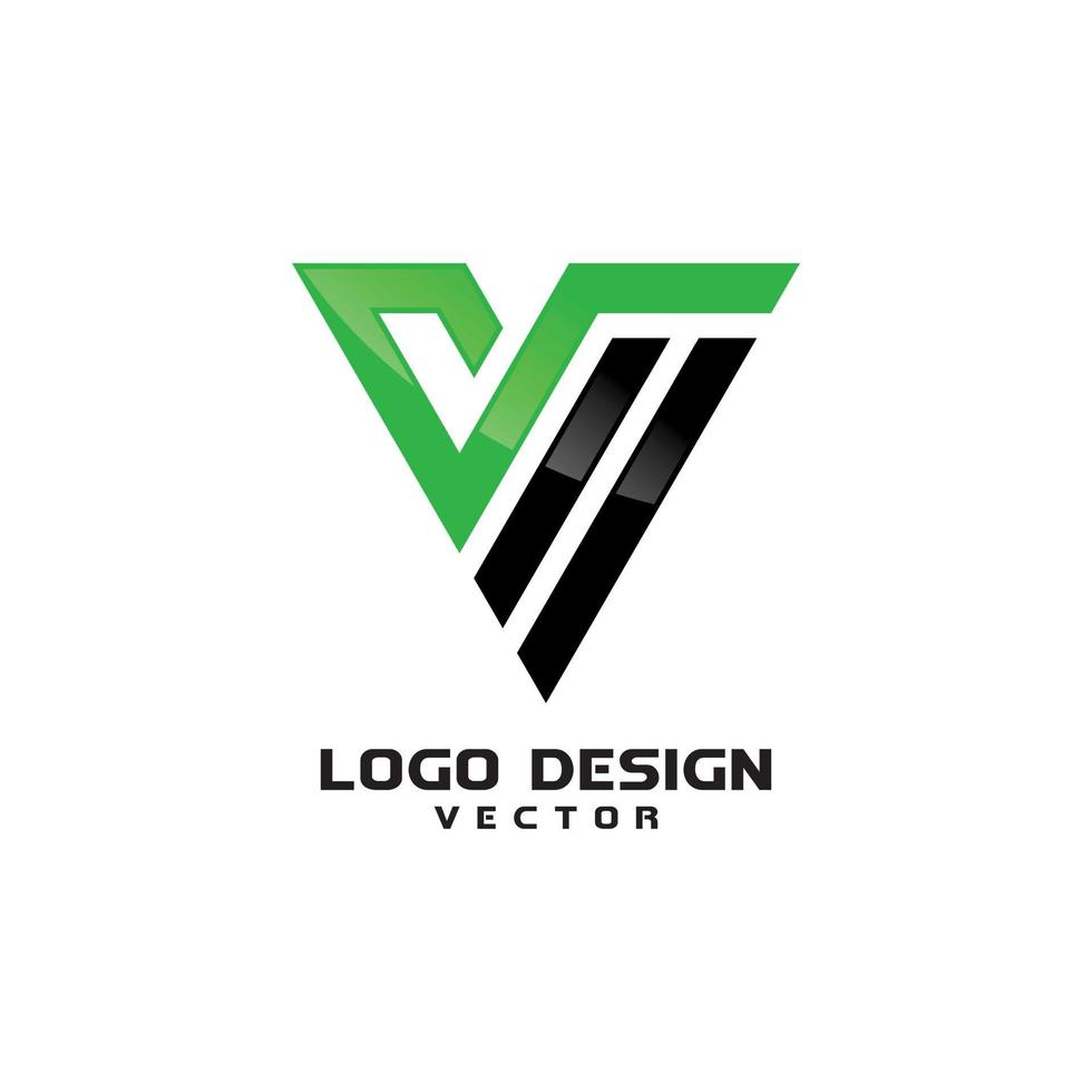 triángulo v carta línea arte logotipo diseño vector