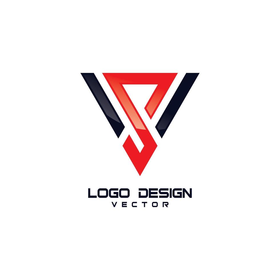 diseño de logotipo de símbolo de triángulo s vector