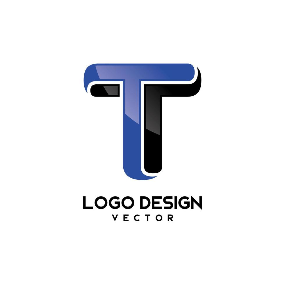 vector de diseño de logotipo de símbolo t