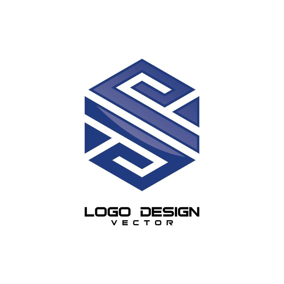S Letter Geometry Logo Design vector