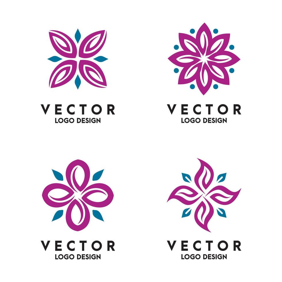 vector de diseño de logotipo de forma de flor abstracta