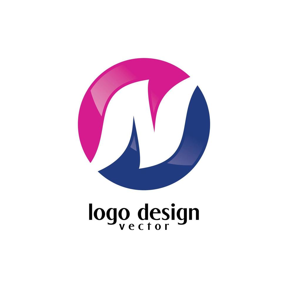 resumen n símbolo empresa negocio logotipo diseño vector