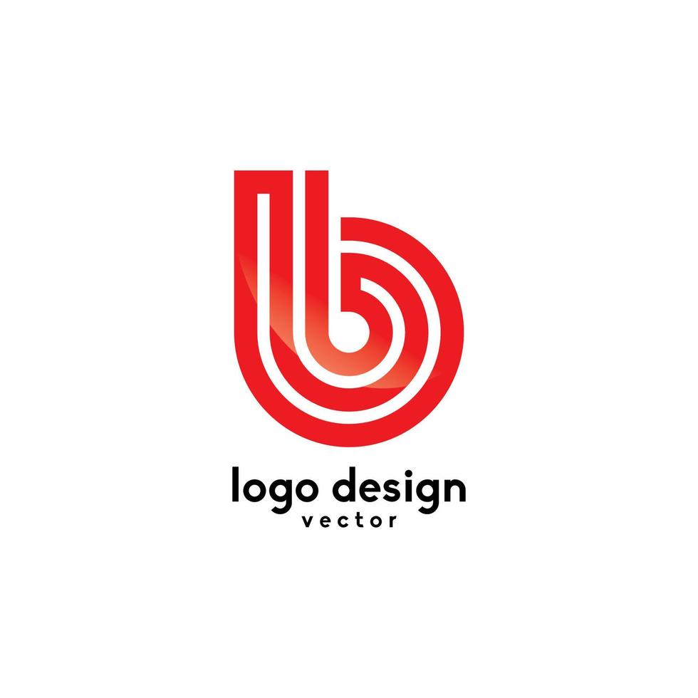 línea arte b símbolo logotipo plantilla vector