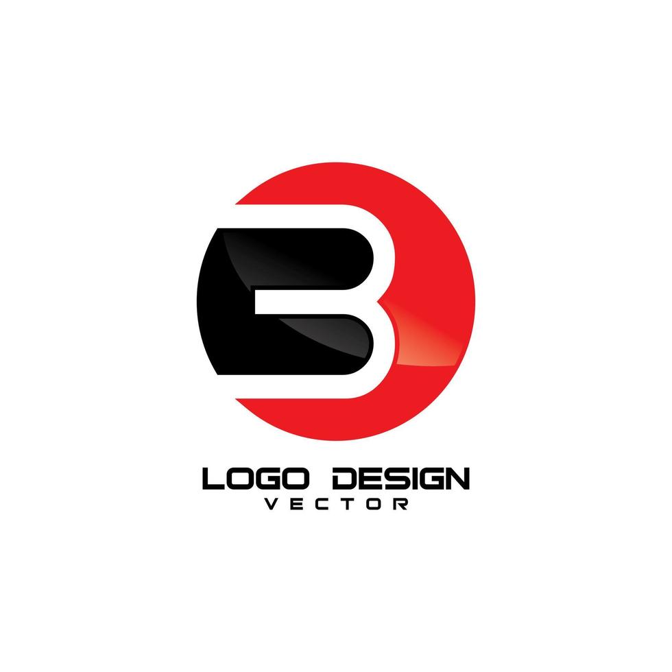 Round B Symbol Logo Design vector