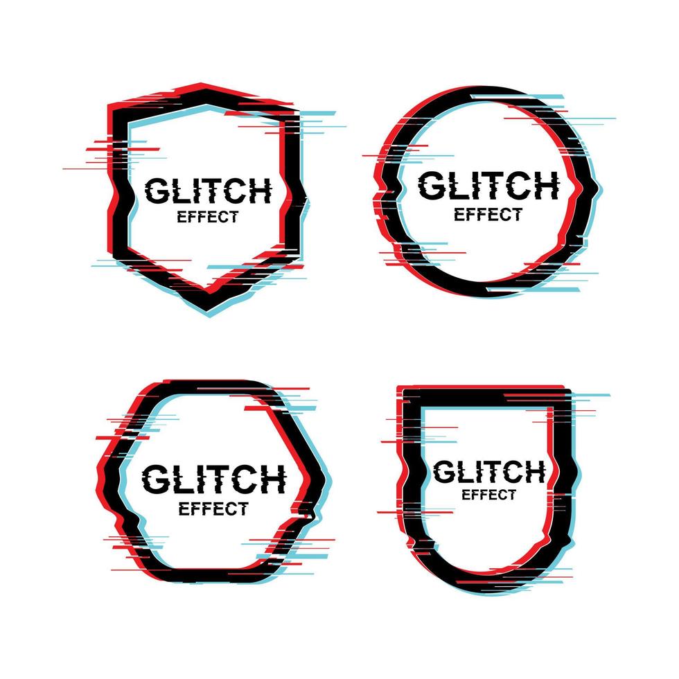 Modern Text Design Frame With Glitch Effect Vector