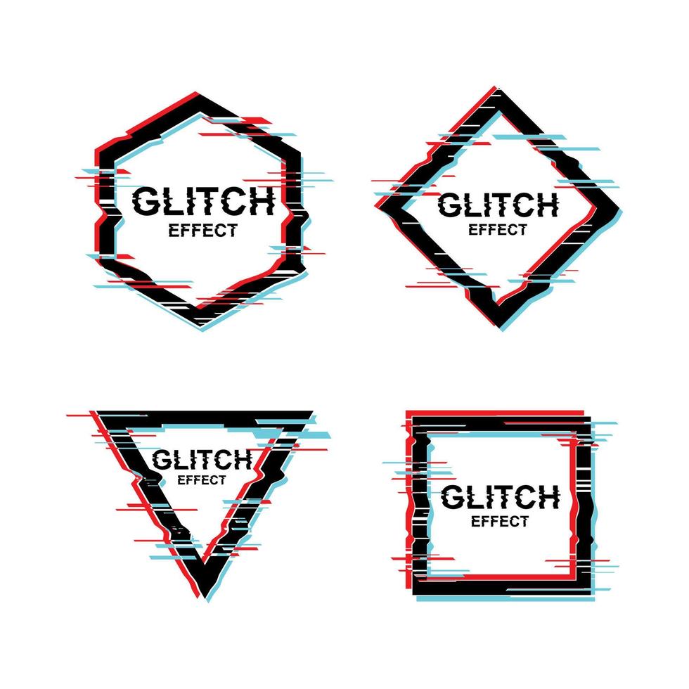 Vector Frame Text Design With Glitch Effect