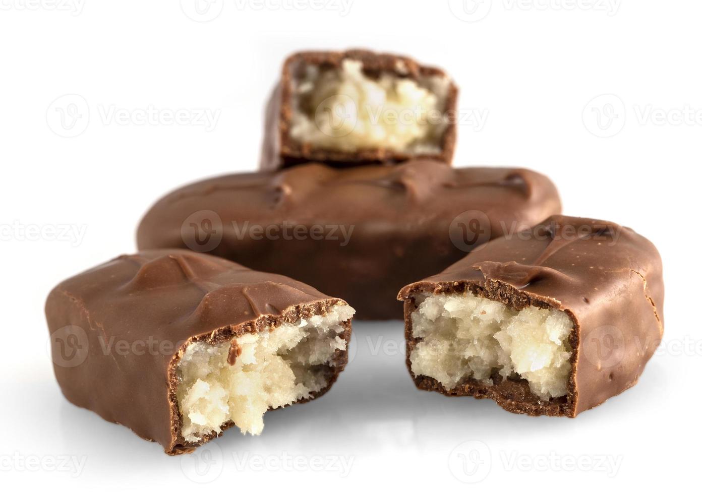 The chocolate bars isolated on a white background. photo