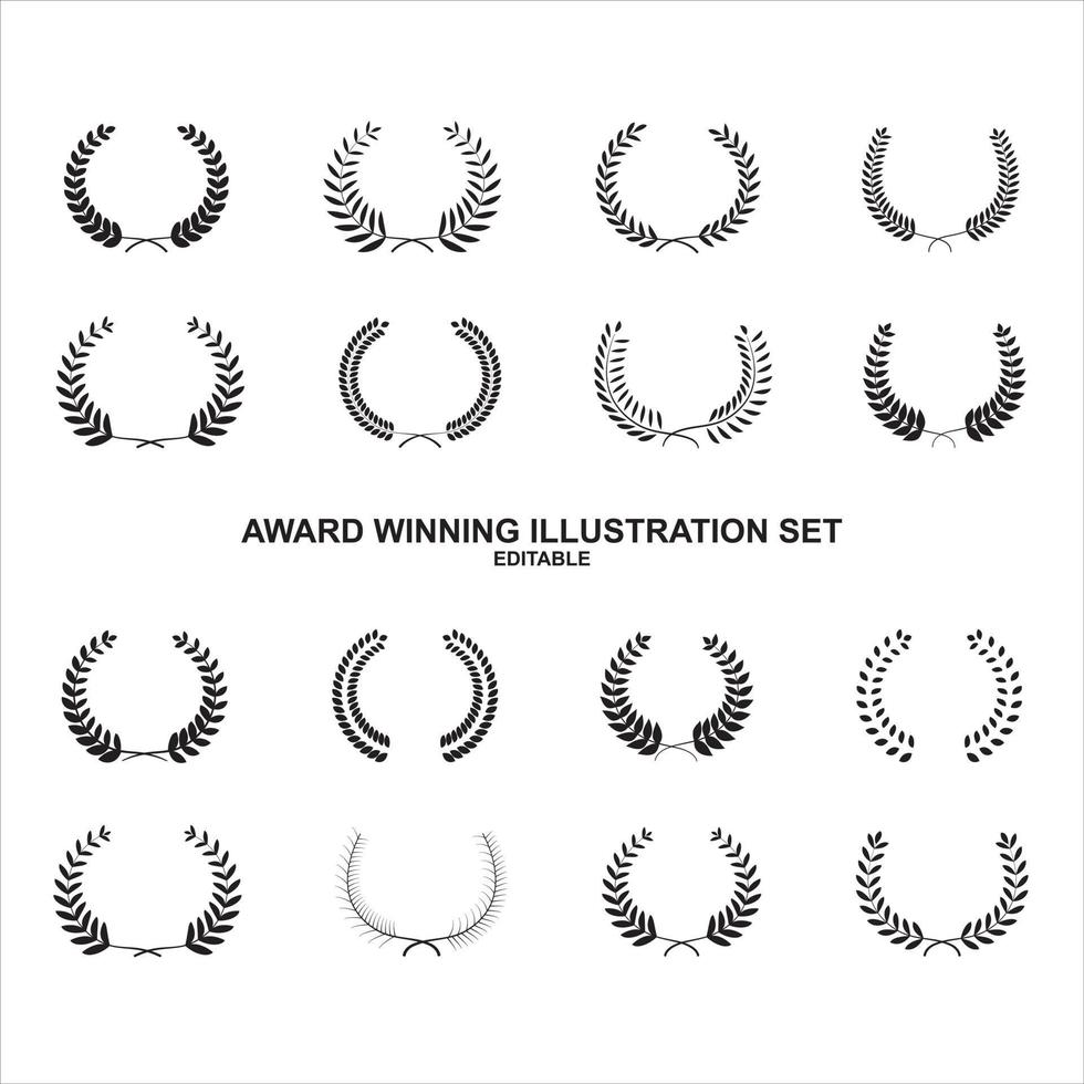 award winning illustration set vector