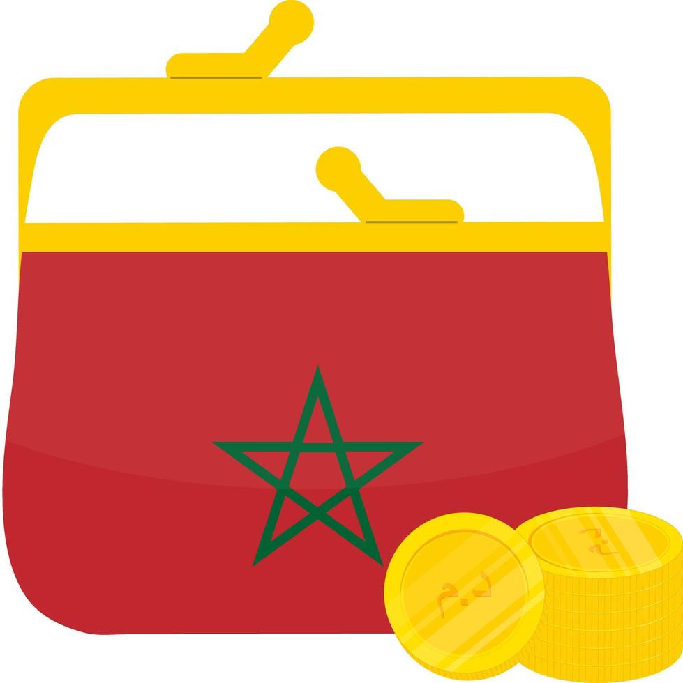 Morocco flag vector icon. Morocco flag vector illustration. Moroccan Dirham