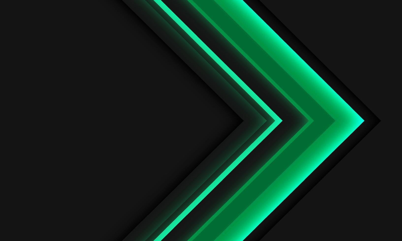 Abstract green neon arrow direction geometric on grey design modern futuristic background vector