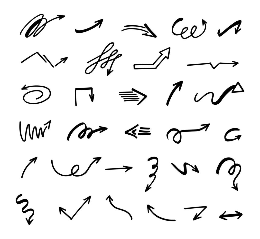 Vector set of hand-drawn arrows, elements for presentation 5736937 ...