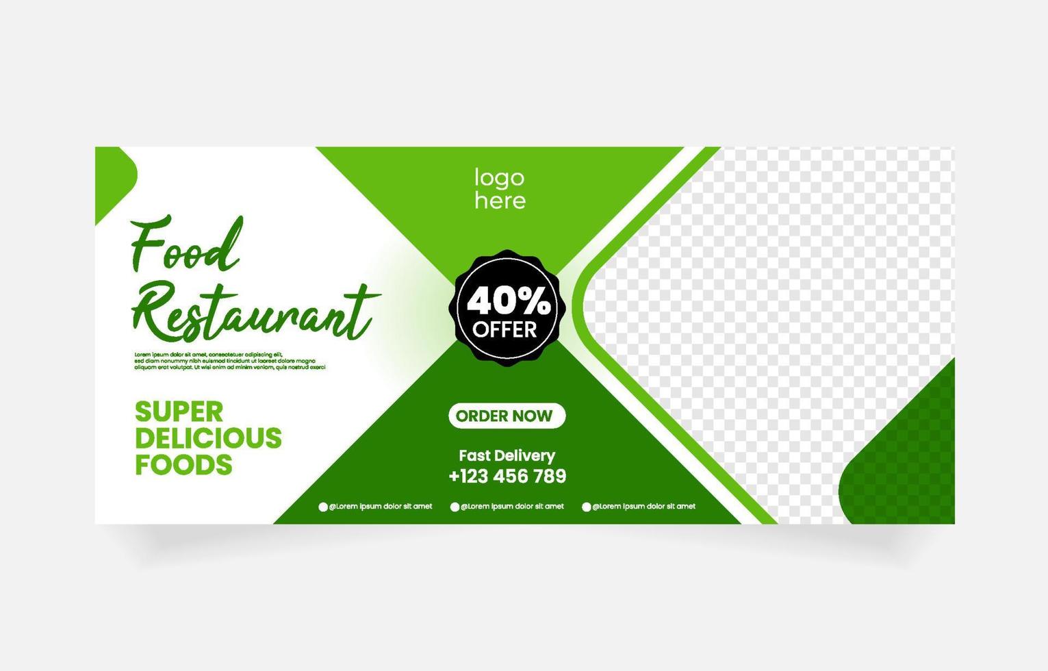 Food restaurant banner template vector