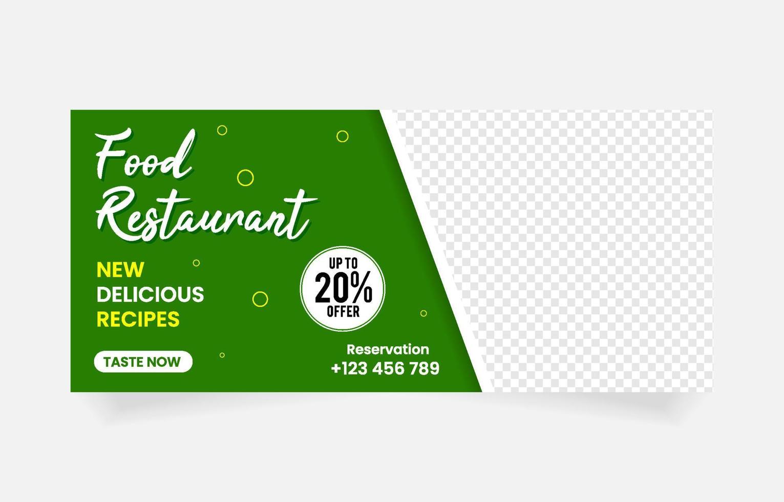 Food restaurant banner template vector