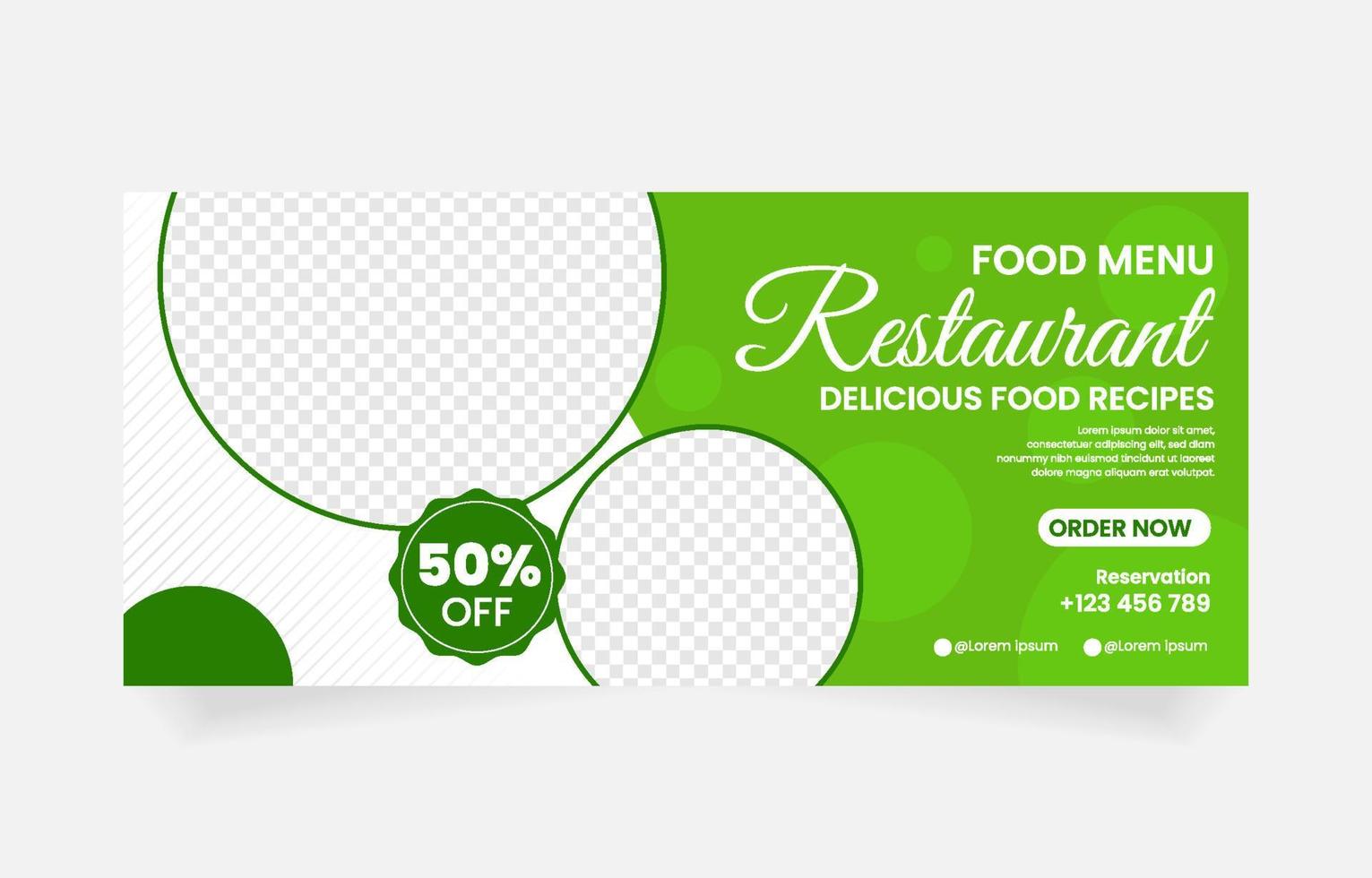 Food restaurant banner template vector