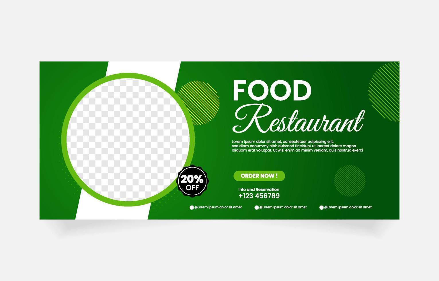 plantilla de banner de restaurante de comida vector