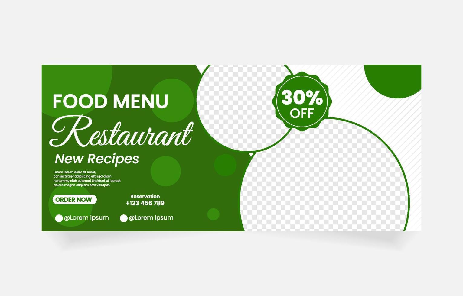 Food restaurant banner template vector