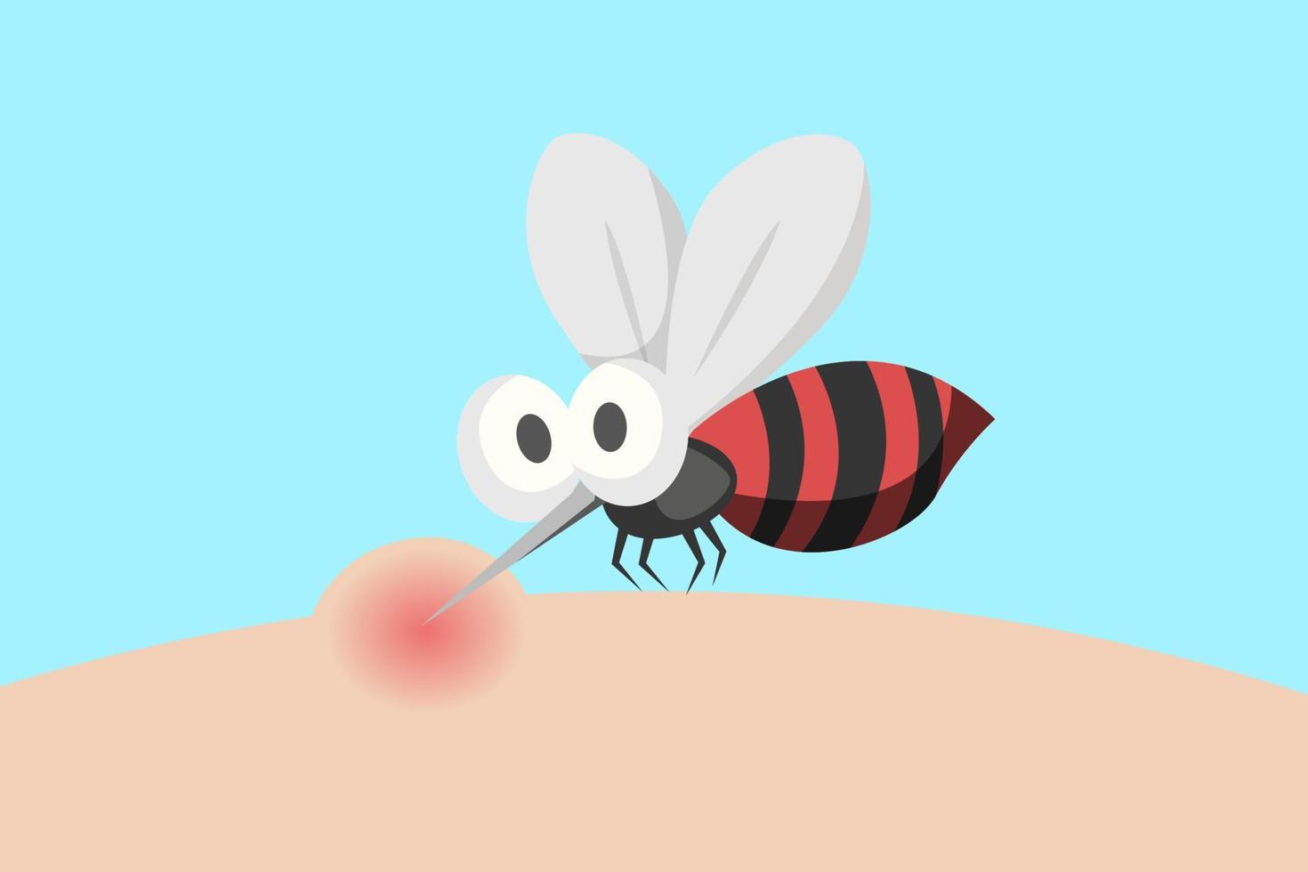 ilustración vectorial de picadura de mosquito. concepto de fiebre del dengue vector