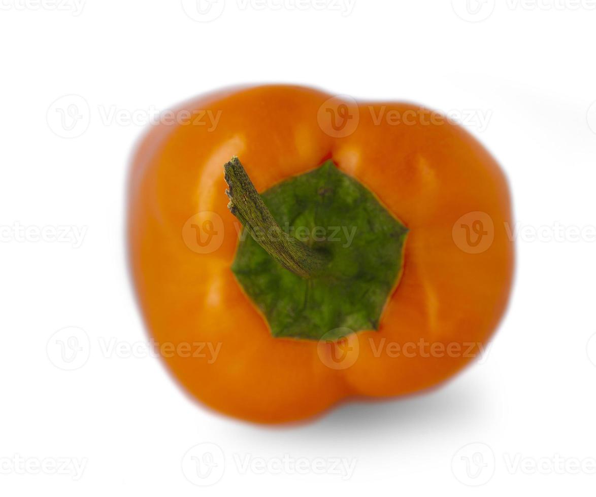 Blurred and Select focus image. The orange pepper isolated on white background photo
