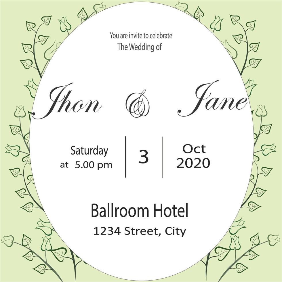 invitation card with oval frame vector