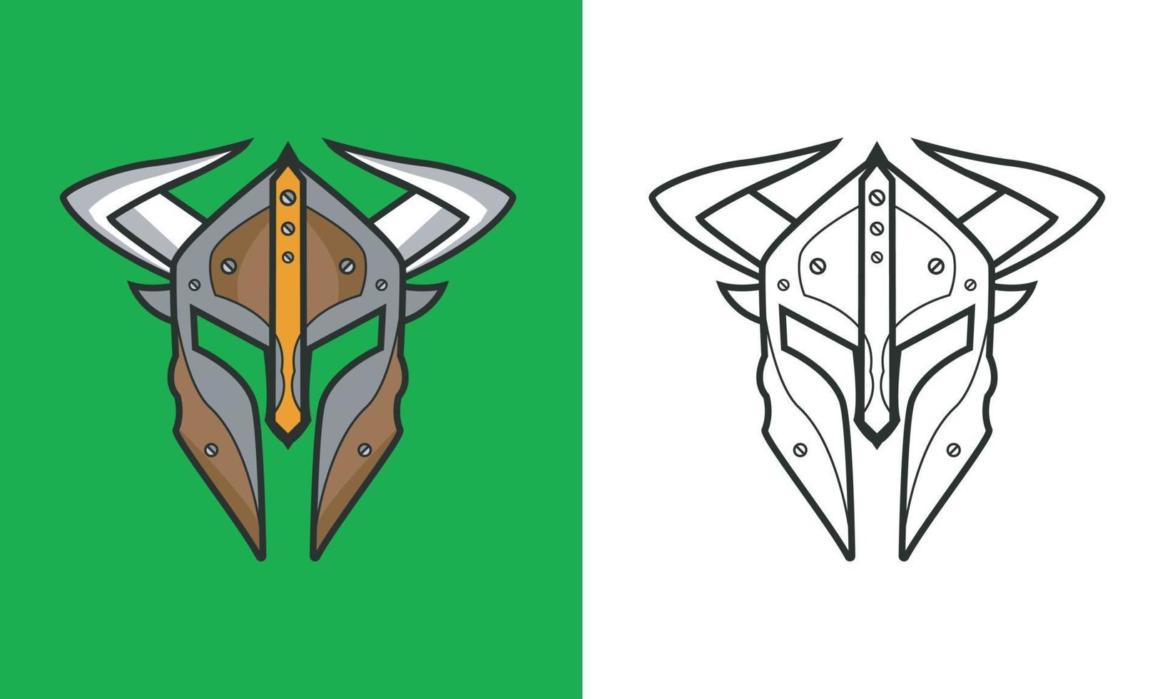 logotipo futurista del casco vikingo. perfecto para logotipos de juegos. arte vectorial vector