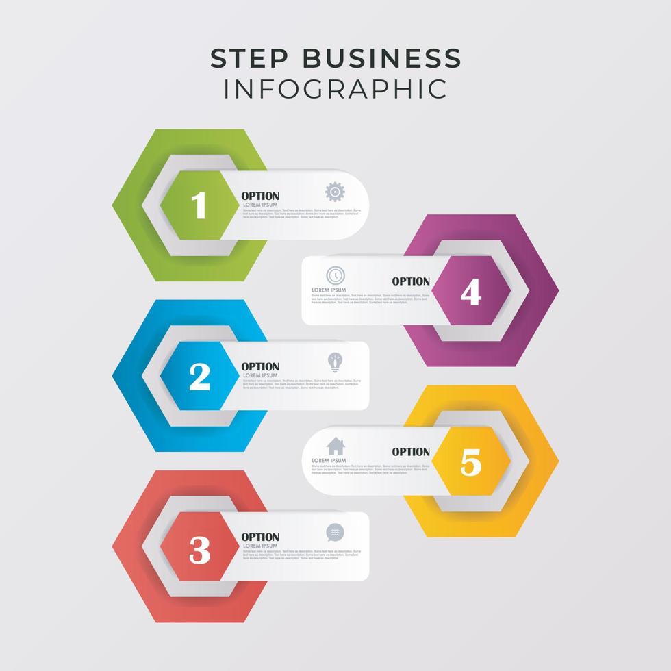 Gradient process infographic template Vector