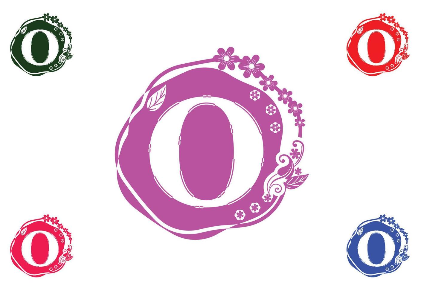 Letter o with flower logo and icon graphic design template vector