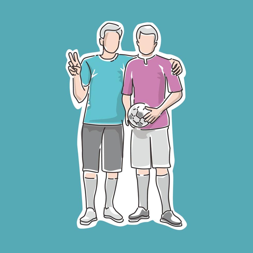 two soccer players vector