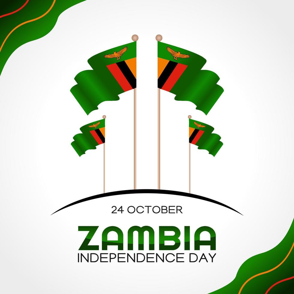Zambia independence day vector illustration