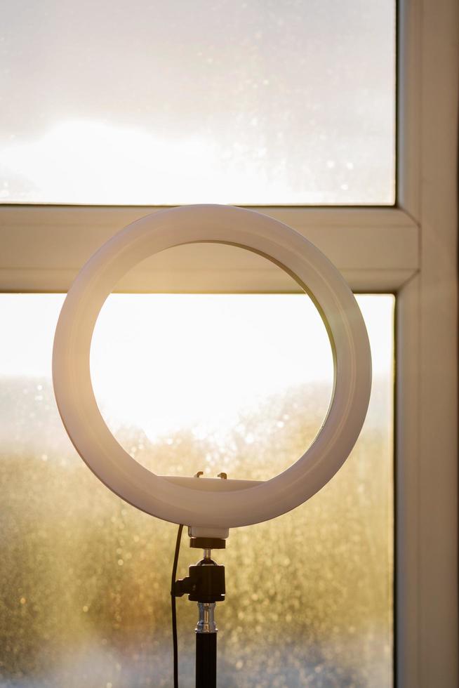 ring lamp in room at home photo