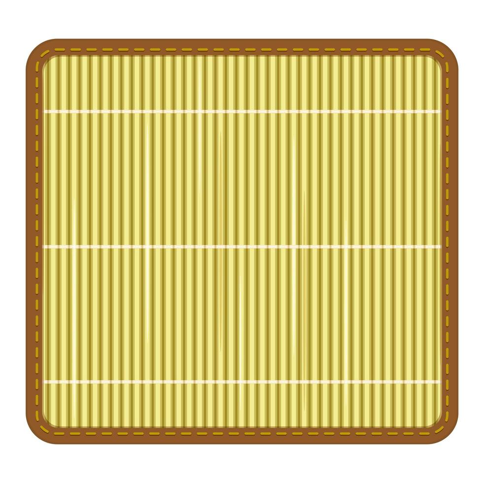 Green bamboo carpet for serving, making rolls, top view vector
