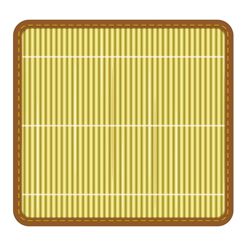 Green bamboo carpet for serving, making rolls, top view vector