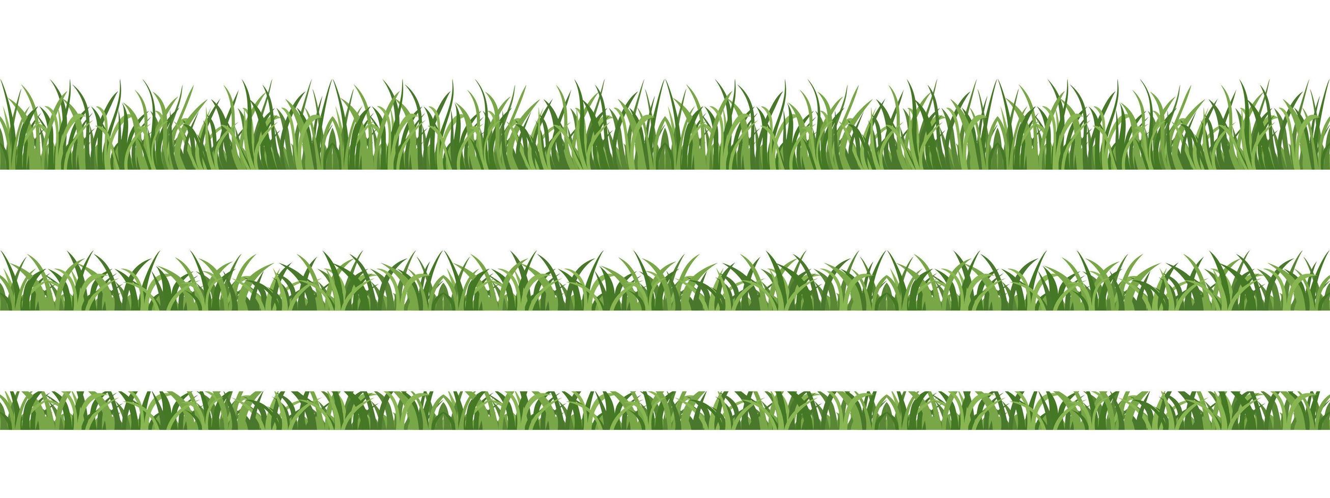 Seamless lawn grass. Elements for spring design, frames, decoration. vector
