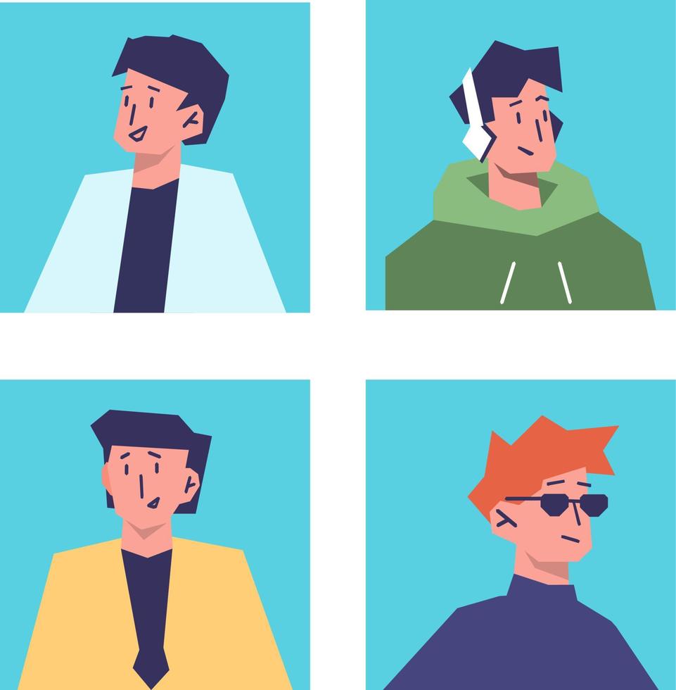 collection of avatar images in flat style vector