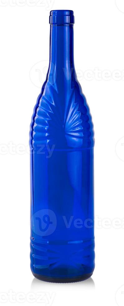 The Bottle for wine blue isolated on white background photo