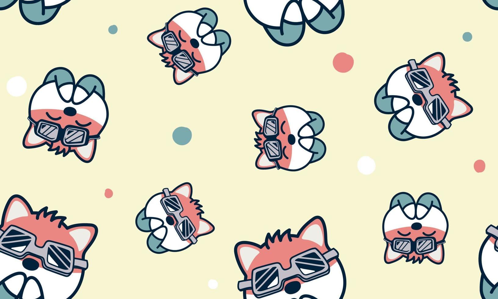 Seamless pattern shiba inu dog vector