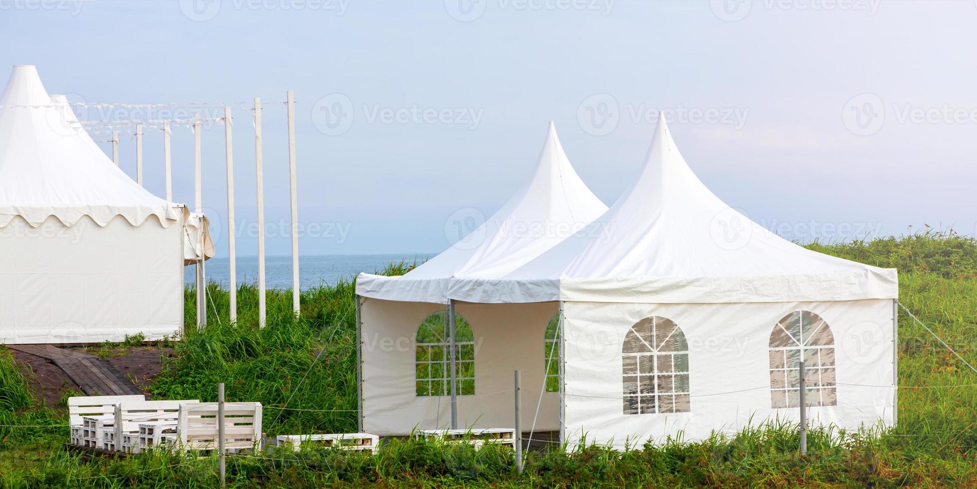 Glamping on the Pacific coast in an ecologically clean place in Russia. Kamchatka. photo