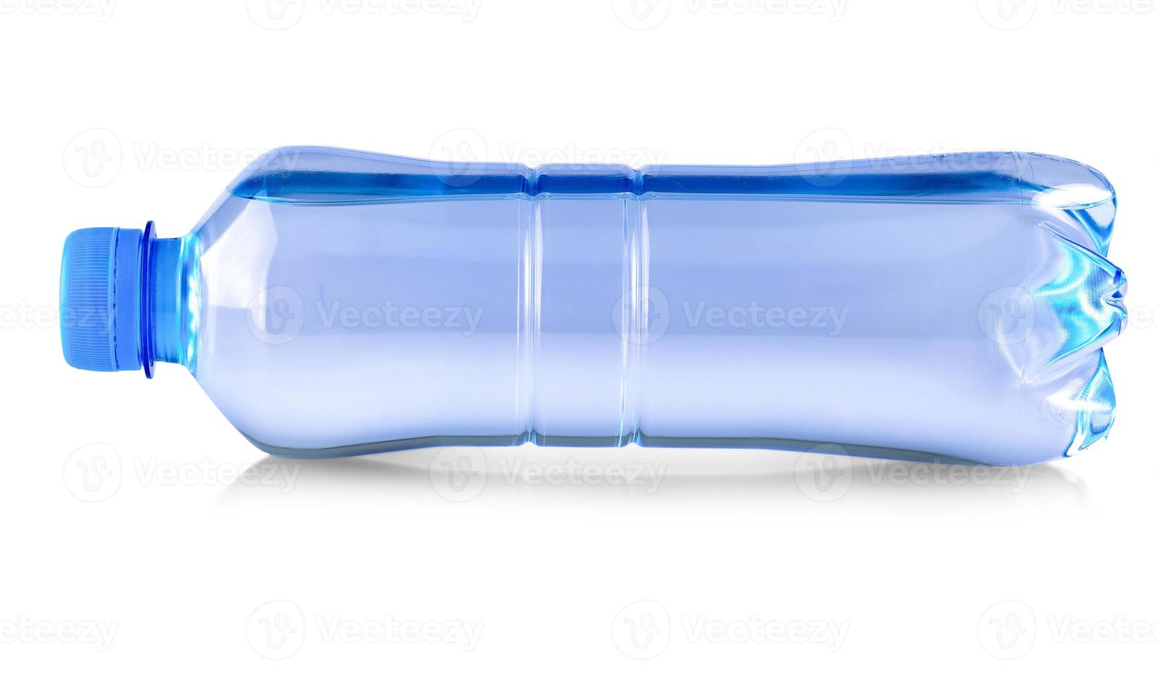 The Blue water bottle isolated on white background photo