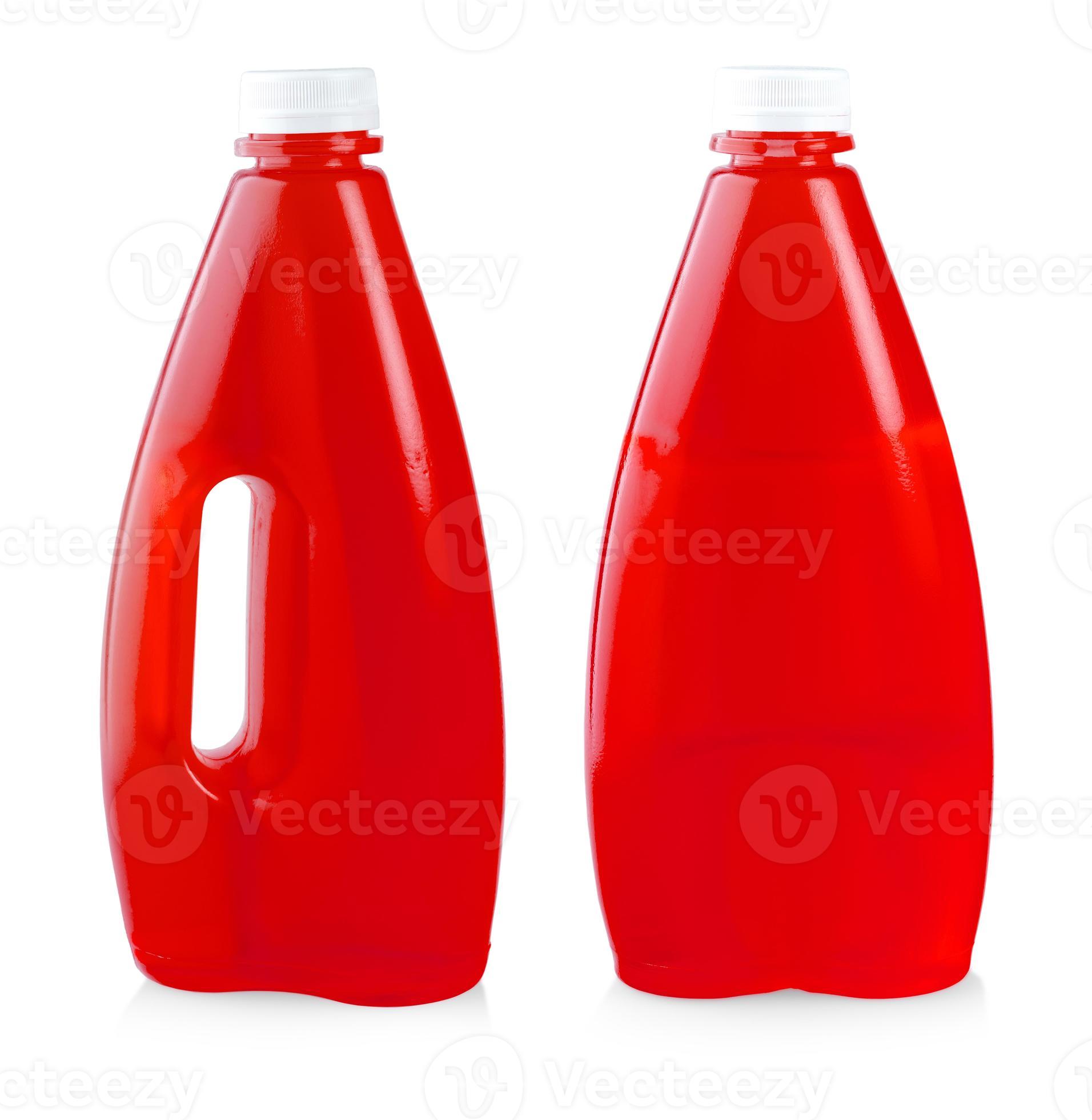 The red juice in plastic bottle isolated on white background 5737694