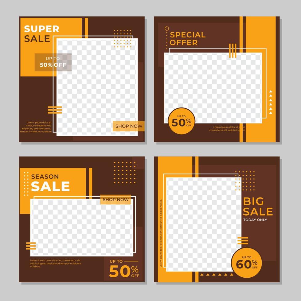 Social media sale promotion post template vector